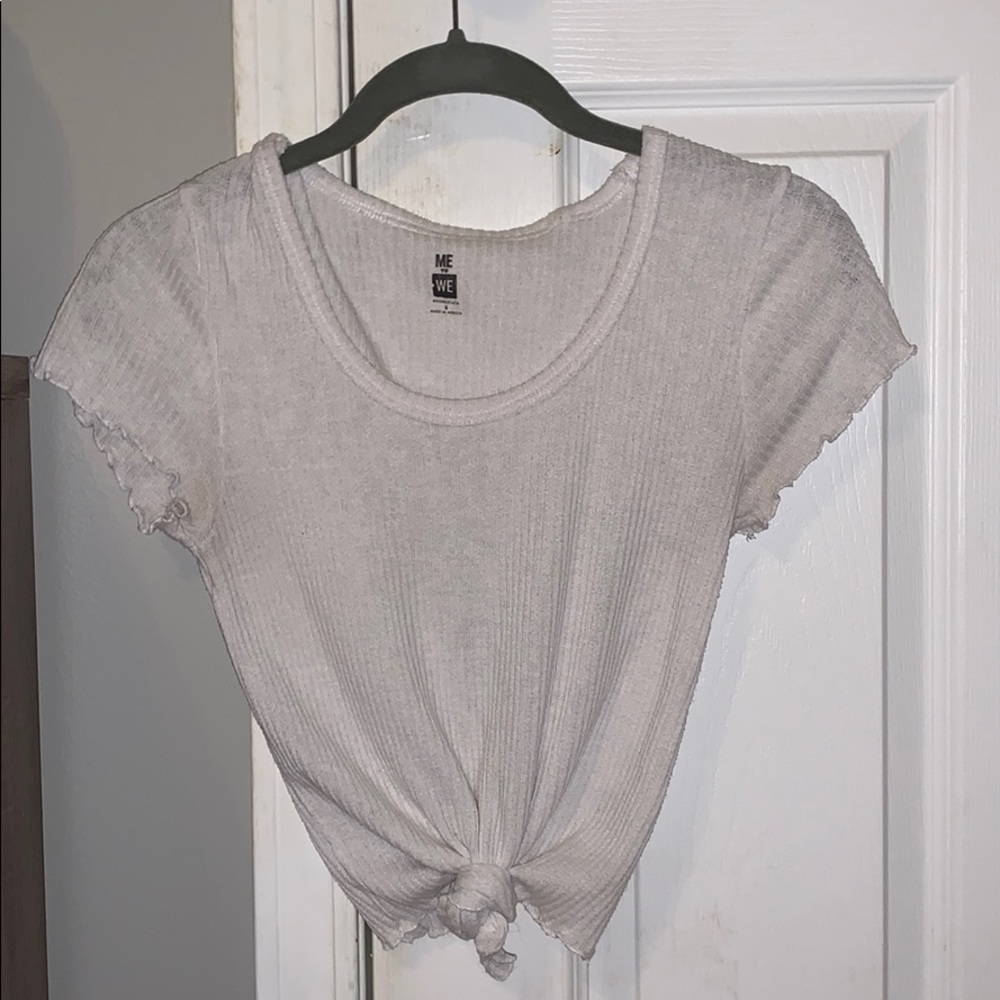 White Crop Top with Knot